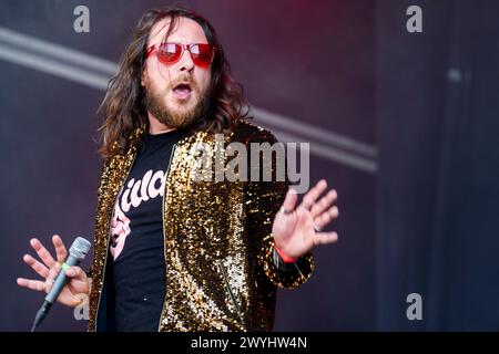 L'artista belga Romano Nervoso vive a Bruxelles | Fete de la musique dans le Parc du Cinquantenaire. Romano Nervoso le chanteur belge en Concert Foto Stock