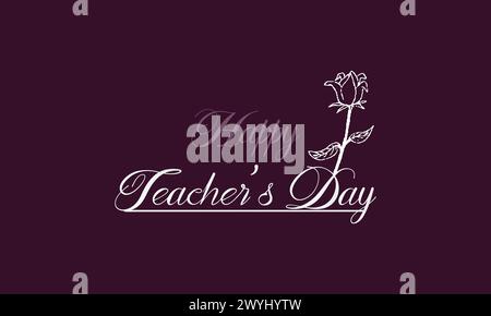 Happy Teachers Day Tribute Inspiring Text Designs Illustrazione Vettoriale