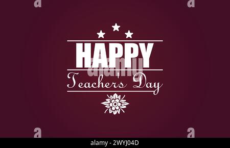 Happy Teachers Day Tribute Inspiring Text Designs Illustrazione Vettoriale