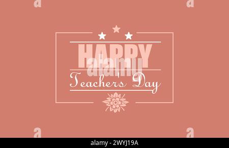 Happy Teachers Day Tribute Inspiring Text Designs Illustrazione Vettoriale