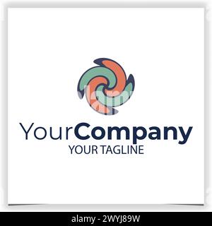 vettoriale del modello del logo con motivo floreale Illustrazione Vettoriale