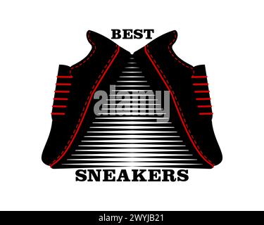 Le migliori sneakers. Silhouette vettoriale. Design logo, insegne e altre idee. Illustrazione su sfondo bianco. Illustrazione Vettoriale