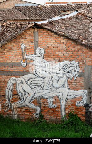 Colombia, quartiere di Cauca, quartiere storico, Street art Foto Stock