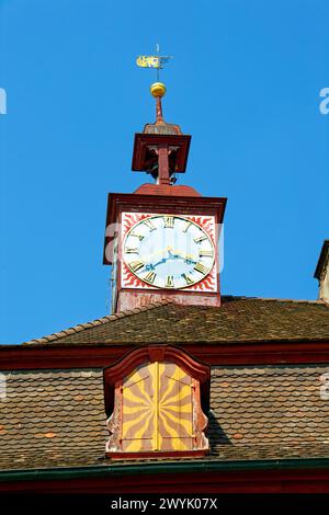 Svizzera, Cantone di Sciaffusa, Stein am Rhein, centro storico, centro storico medievale, municipio (Rathaus) Foto Stock