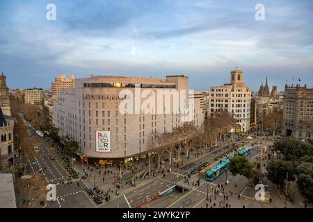 Spagna, Catalogna, Barcellona, quartiere Eixample, Piazza Catalogna (Placa de Catalunya), i grandi magazzini El Corte Ingles Foto Stock