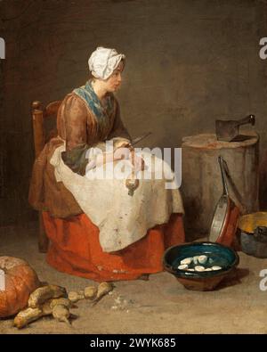 La cameriera della cucina. Jean Siméon Chardin. 1738. Foto Stock