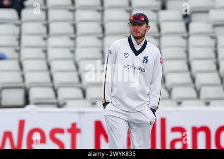 Birmingham, Regno Unito. 7 aprile 2024. Danny Briggs del Warwickshire durante il giorno 3 del Vitality County Championship Division 1 match tra Warwickshire CCC e Worcestershire CCC all'Edgbaston Cricket Ground, Birmingham, Inghilterra, il 7 aprile 2024. Foto di Stuart Leggett. Solo per uso editoriale, licenza richiesta per uso commerciale. Non utilizzare in scommesse, giochi o pubblicazioni di singoli club/campionato/giocatori. Crediti: UK Sports Pics Ltd/Alamy Live News Foto Stock