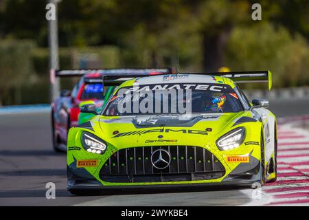 Le Castellet, Francia. 6 aprile 2024. Le CASTELLET, circuito Paul Ricard, Francia, 4 ore di Endurance parte della GT World Challenge Endurance Cup tenutasi il 06. APRILE 2024; # 2, Jules Gounon, Fabian Schiller, Luca Stolz, team GetSpeed, Mercedes-AMG GT3. Il Team GetSpeed gareggia nella Fanatec GT World Challenge Endurance Cup, immagine a pagamento, foto copyright © Geert FRANQUET/ATP Images (FRANQUET Geert /ATP/SPP) credito: SPP Sport Press Photo. /Alamy Live News Foto Stock