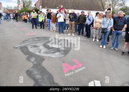 Francia. 7 aprile 2024. © PHOTOPQR/VOIX DU NORD/PASCAL BONNIERE ; 00000000 ; De CompiÃ¨gne Ã Rouvaix 07.04.2024 Sport - Cyclisme - Paris Roubaix 2024 pave 8. FOTO PASCAL BONNIERE/LA VOIX DU NORD, gara d'élite maschile dell'evento ciclistico "Paris-Roubaix", 260 km da Compiegne a Roubaix, Francia, domenica 07 aprile 2024. Crediti: MAXPPP/Alamy Live News Foto Stock