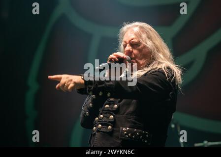 6 aprile 2024: La cantante sassone Biff Byford suona un concerto a Milano Foto Stock