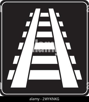 illustrazione del design dell'icona vettoriale del logo ferroviario Illustrazione Vettoriale