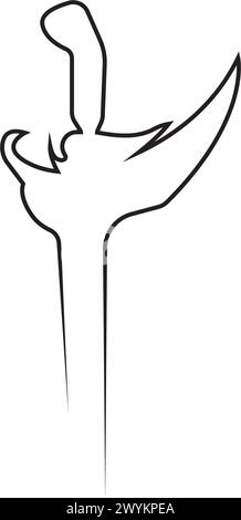 modello di disegno vettoriale dell'icona del logo keris Illustrazione Vettoriale