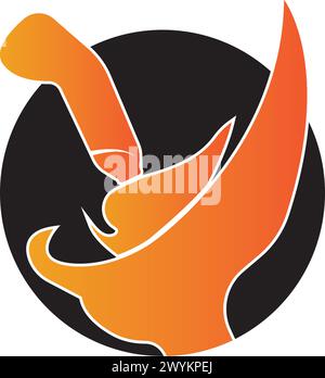 modello di disegno vettoriale dell'icona del logo keris Illustrazione Vettoriale