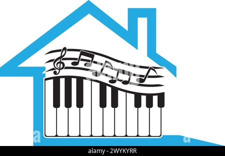 Disegno dell'illustrazione dell'icona vettoriale del modello del logo piano Illustrazione Vettoriale