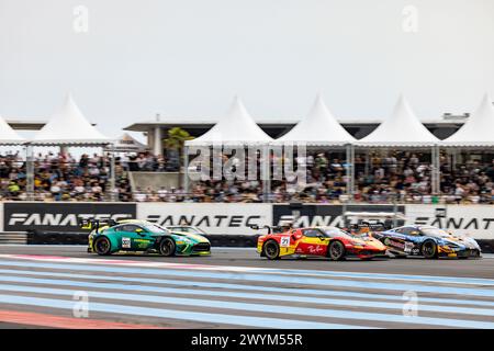 71 NEUBAUER Thomas (fra), ABRIL Vincent (fra), VIDALES David (spa), AF Corse - Francorchamps Motors, Ferrari 296 GT3, azione durante il 1° round del Fanatec GT World Challenge 2024 motorizzato AWS sul circuito Paul Ricard, dal 5 al 7 aprile 2024 a le Castellet, Francia - Photo Marc de Mattia/DPPI credito: DPPI Media/Alamy Live News Foto Stock