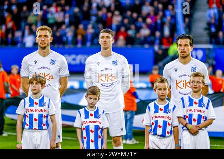 Heerenveen, Paesi Bassi. 7 aprile 2024. HEERENVEEN, 07-04-2024, Abe Lenstra stadion, Dutch football Eredivisie, stagione 2023/2024, partita tra Heerenveen - Utrecht, formazione di Heerenveen crediti: Pro Shots/Alamy Live News Foto Stock