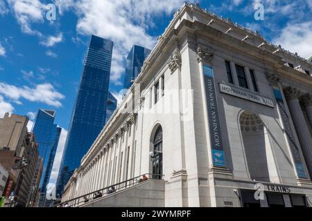 L'esterno della Moynihan Train Hall 2024, New York City, USA Foto Stock