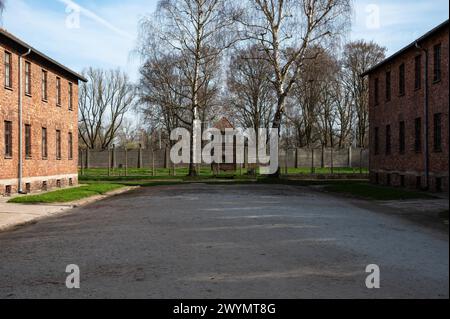 Auschwitz, Polonia, 21 marzo 2024 - Caserme e terreni del campo di concentramento Foto Stock