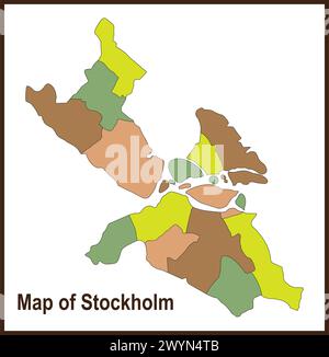 Icona della mappa di Stoccolma illustrazione simbolo design Illustrazione Vettoriale