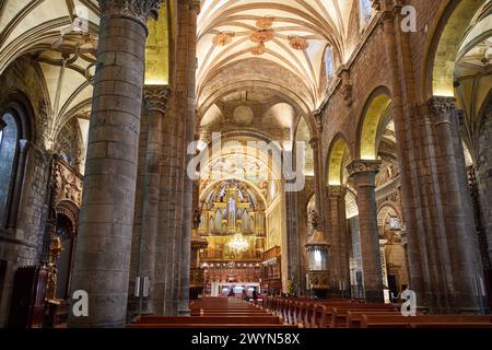 St Cattedrale di Peters, Jaca, provincia di Huesca, Aragón, Spagna, Europa. Foto Stock