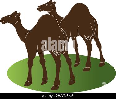 Disegno vettoriale con logo cammello Illustrazione Vettoriale