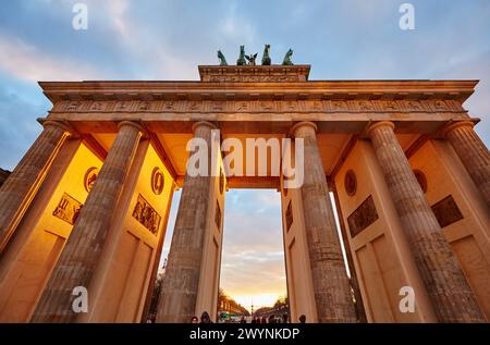 La Porta di Brandeburgo, Berlino, Germania. Foto Stock