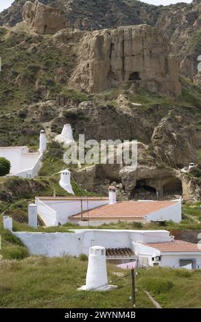 Quartiere dei trogloditi di Santiago. Guadix. Provincia di Granada. Andalusia. Spagna. Foto Stock