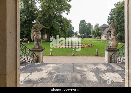 Eingangsbereich von Schloss Altdöbern, Oberspreewald, Brandeburgo, Deutschland *** area d'ingresso del castello di Altdöbern, Upper Spreewald, Brandenburg, GE Foto Stock