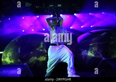 Watkin Tudor Jones alias Ninja von der Band Die Antwoord bei einem Konzert in der Columbiahalle a Berlino, 7. Aprile 2024. Die Antwoord Konzert Berlin *** Watkin Tudor Jones aka Ninja dalla band Die Antwoord in un concerto nella Columbiahalle di Berlino, 7 aprile 2024 Die Antwoord Concert Berlin Foto Stock