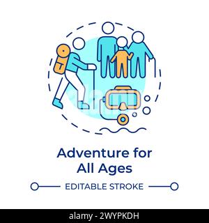 Icona di Adventure for All age multicolore Illustrazione Vettoriale