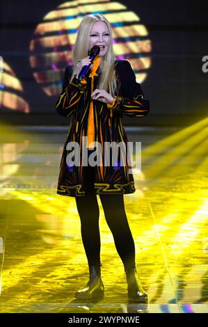 Patty Pravo in der Rai TV-Show "i migliori anni" in den Fabrizio Frizzi Studios. ROM, 06.04.2024 Foto Stock