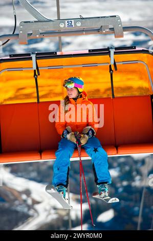 Giro in seggiovia nello Utah. Foto Stock