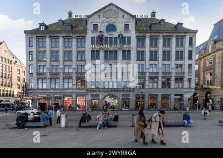 Museo delle cere di Madame Tussauds. E' una delle principali attrazioni turistiche di Amsterdam, che espone le cere di una famosa figura. Foto Stock