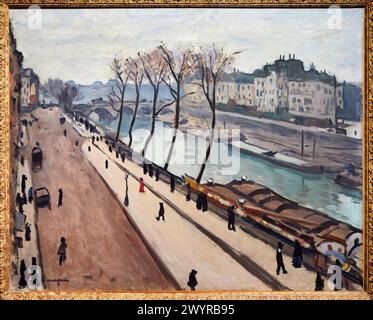 La Seine vue du quai des Grands-Augustins, 1906, Albert Marquet, Musée d'Art moderne, Troyes, regione Champagne-Ardenne, dipartimento Aube, Francia, Europa. Foto Stock