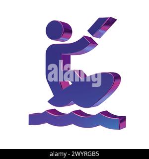 Splendide illustrazioni astratte icone dei simboli Blue Kitesurfing Foto Stock