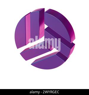 Splendide illustrazioni astratte icone blu di pallavolo sportivo Foto Stock