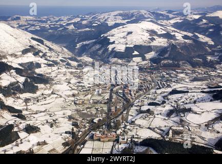 Neve, Santuario di Loiola, Azpeitia. Guipuzcoa, Paesi Baschi, Spagna. Foto Stock