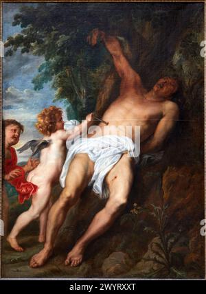 "Saint Sebastian tended by Angels", 1630-1632, Anton van Dyck, Musée du Louvre, Parigi, Francia, Europa Foto Stock