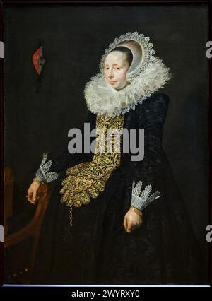 "Ritratto di Catharina Both van der EEM, moglie di Paulus van Beresteyn", 1623-1624, Entourage de Frans Hals, Musée du Louvre, Parigi, Francia, Europa Foto Stock