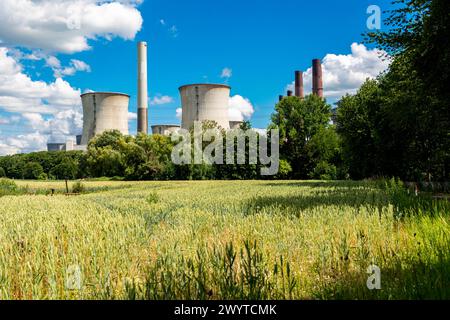 Braunkohl Kraftwerk Neurath 1 Grevenbroich-Neurath, Germania. Le due centrali elettriche Kraftwerk Neurath alimentano il carbone di brauncoal. Grevenbroich - Neurath Energiestrasse 101 Nordrhein - Westphalen germania Copyright: XGuidoxKoppesx Foto Stock