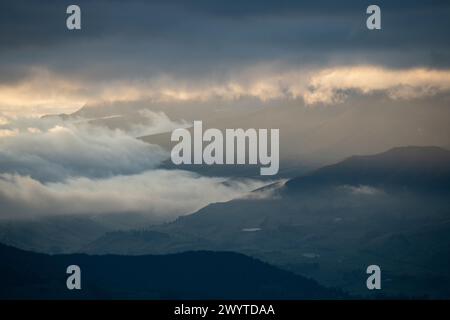 Vista aerea del paesaggio, Zuleta, Imbabura, Ecuador Foto Stock