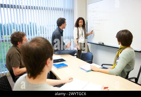 Project Meeting, Natural Language Technologies, Vicomtech-IK4 Visual Interaction and Communication Technologies Centre, Applied Research Center for Interactive computer Graphics and Multimedia, San Sebastian Technology Park, Donostia, Gipuzkoa, Euskadi, Spagna. Foto Stock