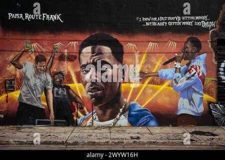 Wall Murals, Wynwood District, Miami, Dade County, Florida, STATI UNITI Foto Stock