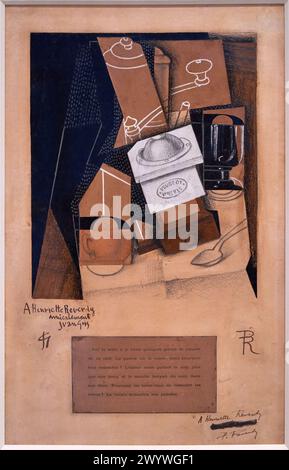 Macinacaffè, tazza e bicchiere sul tavolo, 1915-1916, Juan Gris (1887-1927). Foto Stock