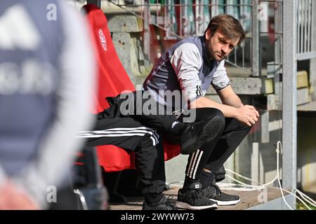 Viborg, Danimarca. 8 aprile 2024. Jelle Schelstraete - Direttore operativo calcio - nella foto durante la sessione di allenamento del giorno -1 prima di una partita tra le squadre nazionali di Danimarca e Belgio, chiamata "Red Flames" nella seconda giornata del gruppo A2 nella fase di campionato del campionato europeo di qualificazione femminile 2023-24, lunedì 8 aprile 2024 a Viborg, Danimarca. Crediti: Sportpix/Alamy Live News Foto Stock
