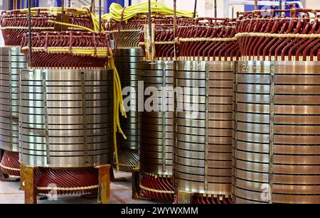 Produzione di turbine eoliche, Gipuzkoa, Euskadi, Spagna. Foto Stock