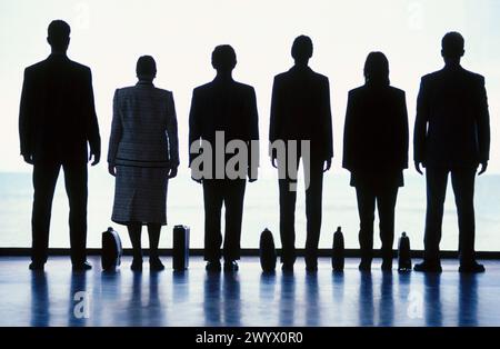 Silhouette di dirigenti. Foto Stock