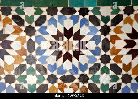 Ali ben Youssef Medersa, islamistic tradizionali università teologica nella Medina di Marrakech, Marruecos. Foto Stock