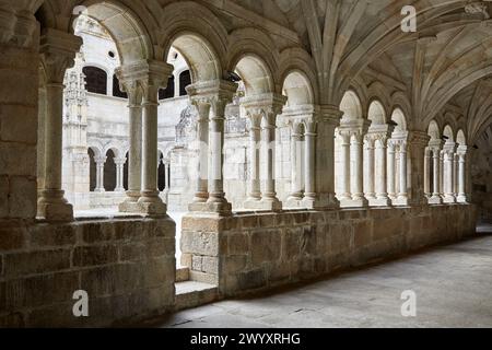 Monasterio de San Esteban, Mosteiro de Santo Estevo de Ribas de Sil, Ribeira Sacra, Ourense, Galizia, Spagna. Foto Stock
