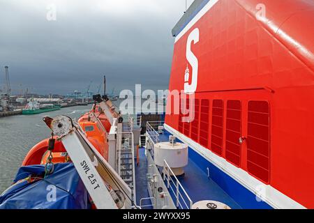 Traghetto Stena Line in partenza dal porto di Dublino, Repubblica d'Irlanda Foto Stock